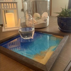 Epoxy covered wood tray